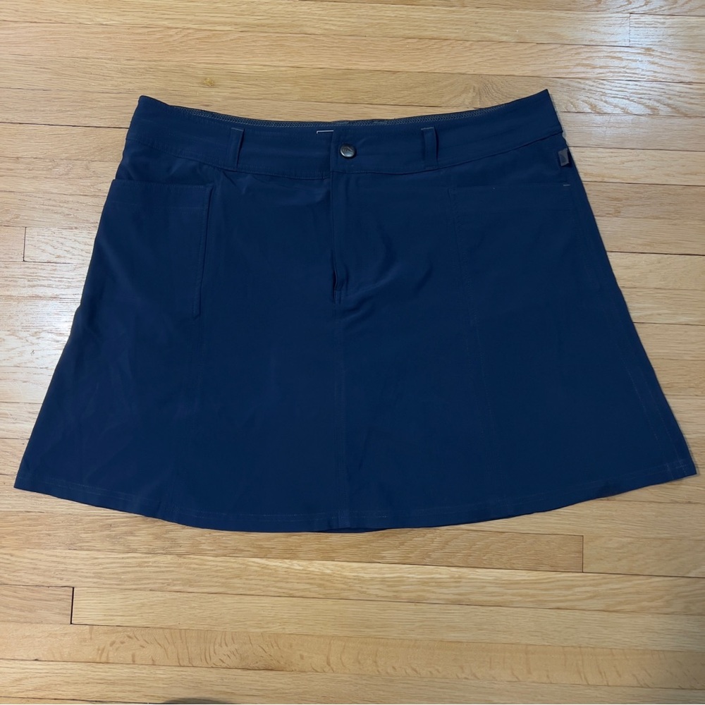 LL Bean Womens Skort, Navy, Sz 14 Regular, Athleisure, Zip Pockets, Activewear